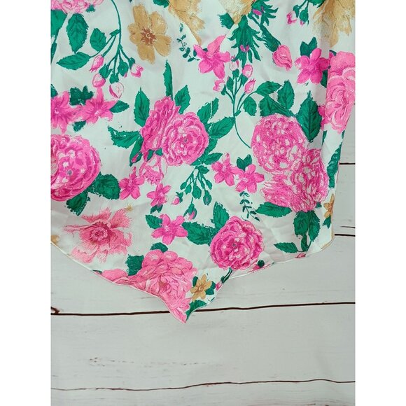 FREE‎ PEOPLE Intimately Handkerchief Hem Floral Satin Cami Tank Sz Small NWOT - Picture 5 of 10